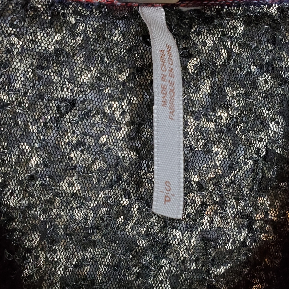 Free People Sequined Flannel Shirt S - Picture 3 of 4